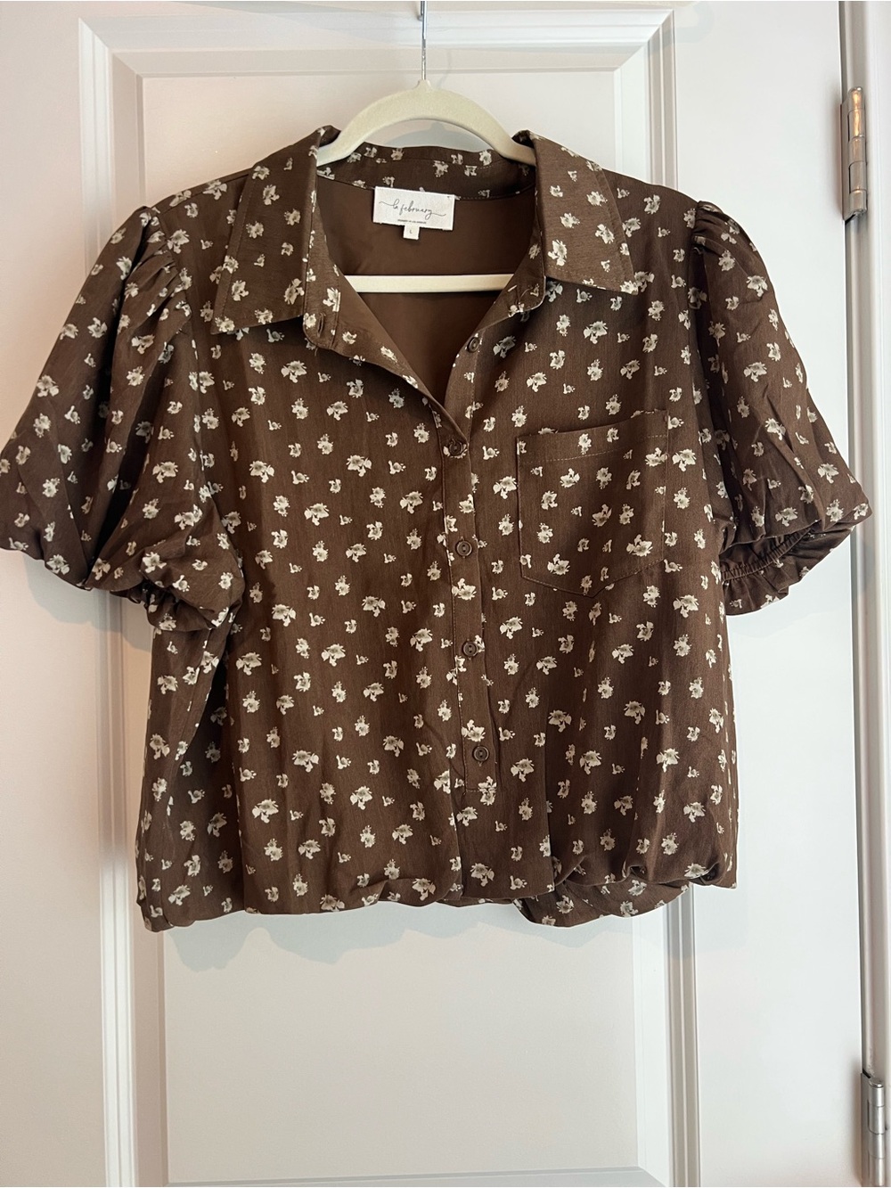 Brown Floral Tiered Skirt Set - Two-Piece Women's Outfit - Picture 2 of 5